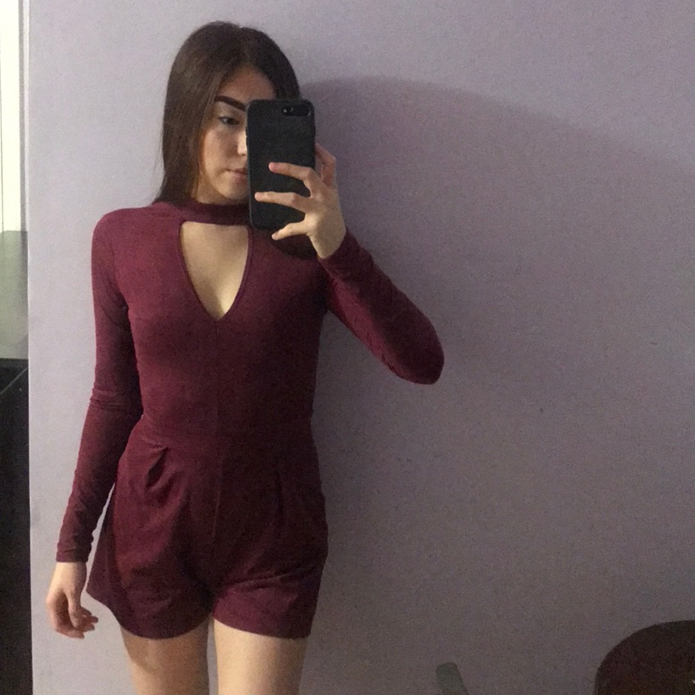 Burgundy romper
